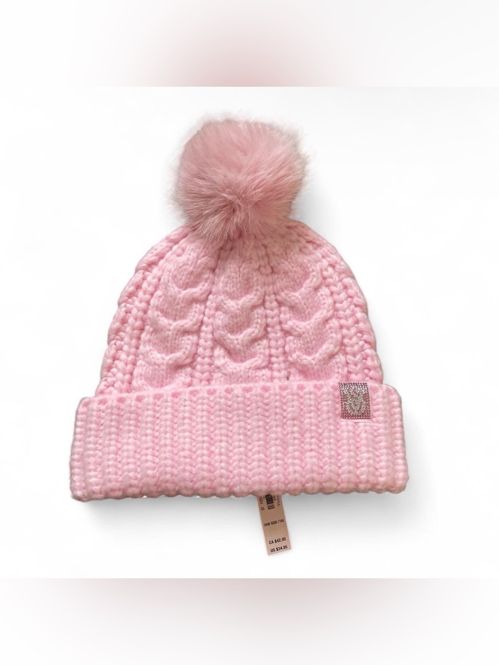 Victoria’s Secret Pink glittery winter hat with pom pom